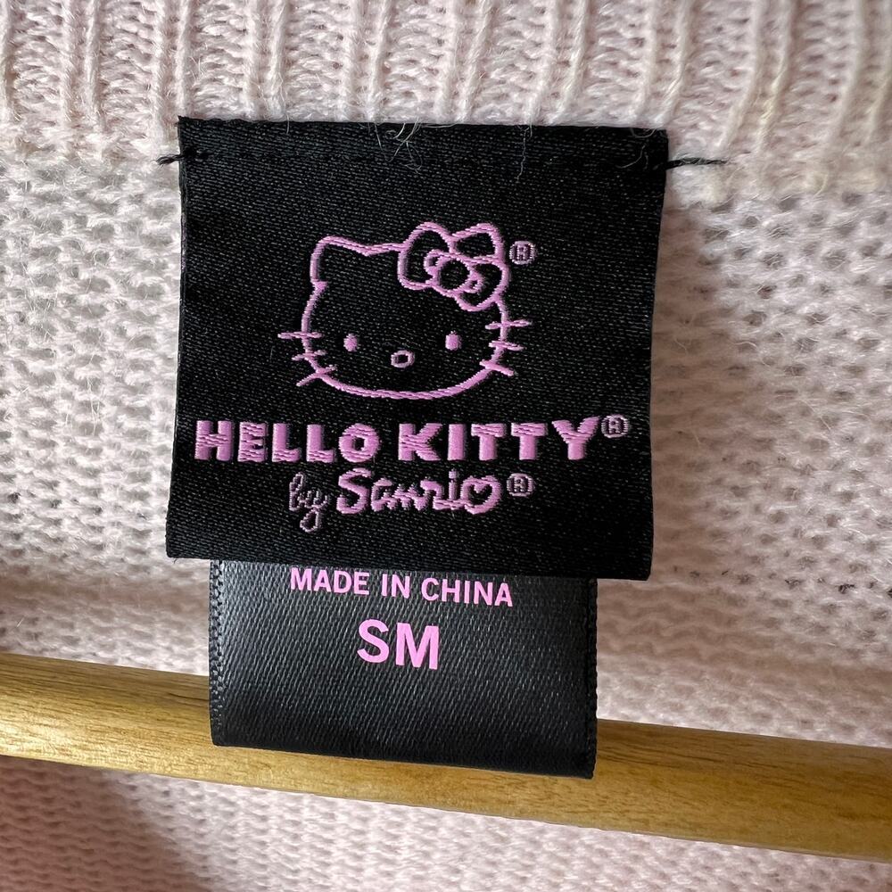 Hello Kitty Sweater Womens Size Small Pink Strawberry Milk Skimmer Cardigan - Picture 2 of 16
